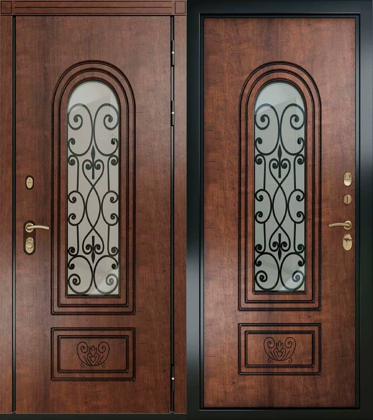 Входная дверь стальная 11,1 см Севилья-Дуб темный Vinorit фото 1 — Финдвери