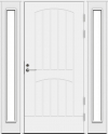 Белая входная дверь R2000 с 2 остекленными створками фото 1 — Финдвери